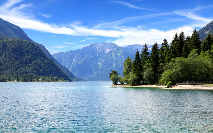 View of the Achensee lake in the Tyrol