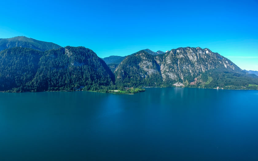 View of Attersee lake in Upper Austria