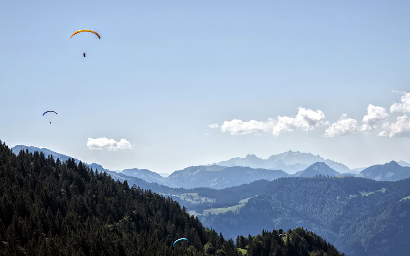 Paragliding in the Bregenzerwald region of Austria