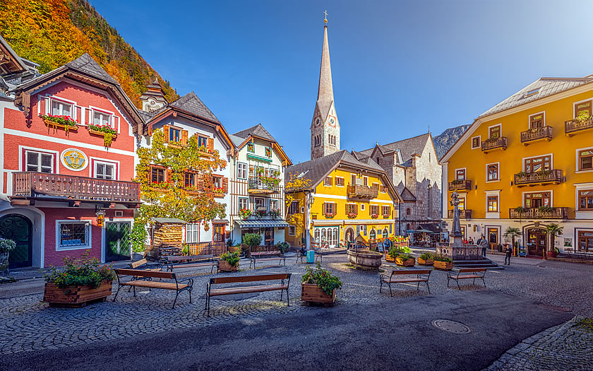 The town square in Hallstatt