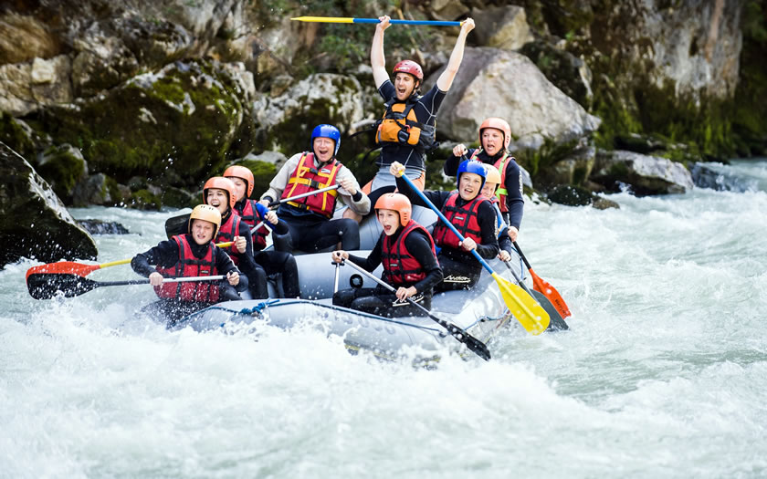White-water rafting on the Saalach river near Lofer