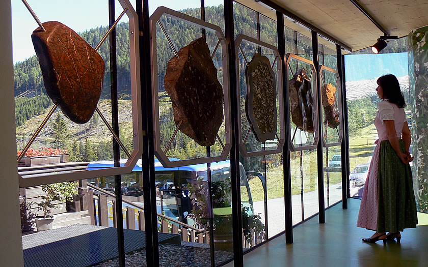 The exhibition of rocks at the Nockalmhof on the Nockalmstrasse in Carinthia