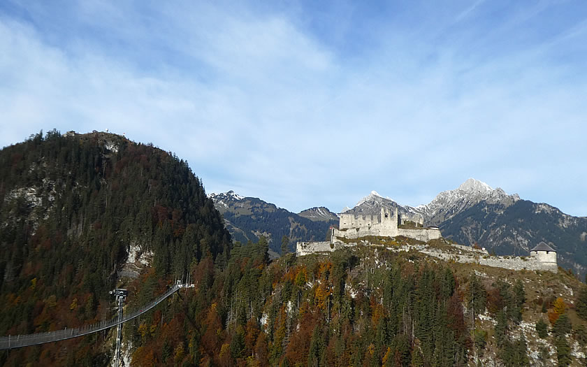 A view of Ehrenberg Castle near Reutte in Austria