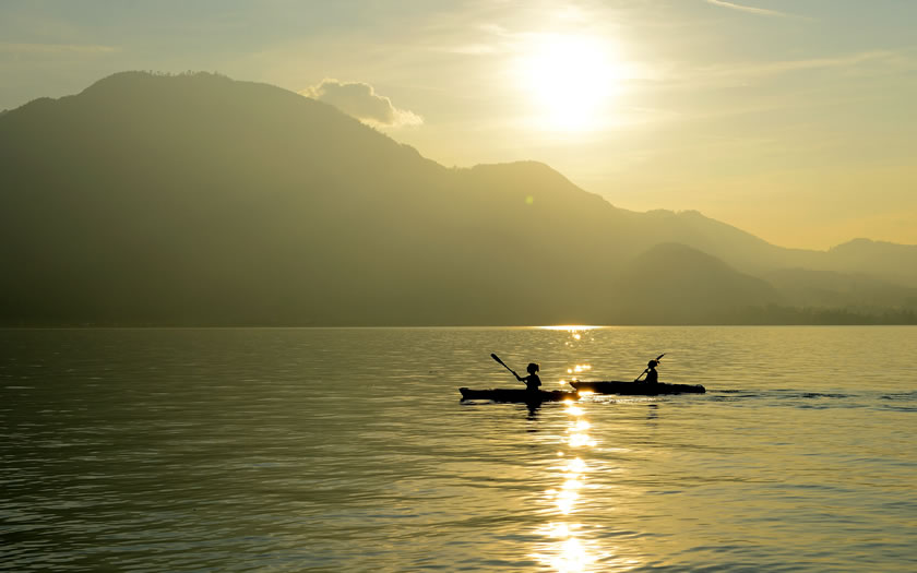 Kayaking on the Traunsee in Upper Austria